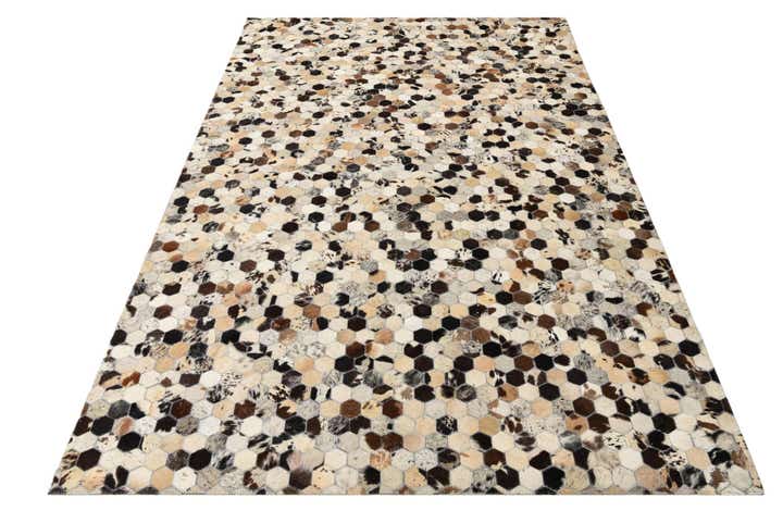 5' 2 x 8' Cowhide Leather Rug