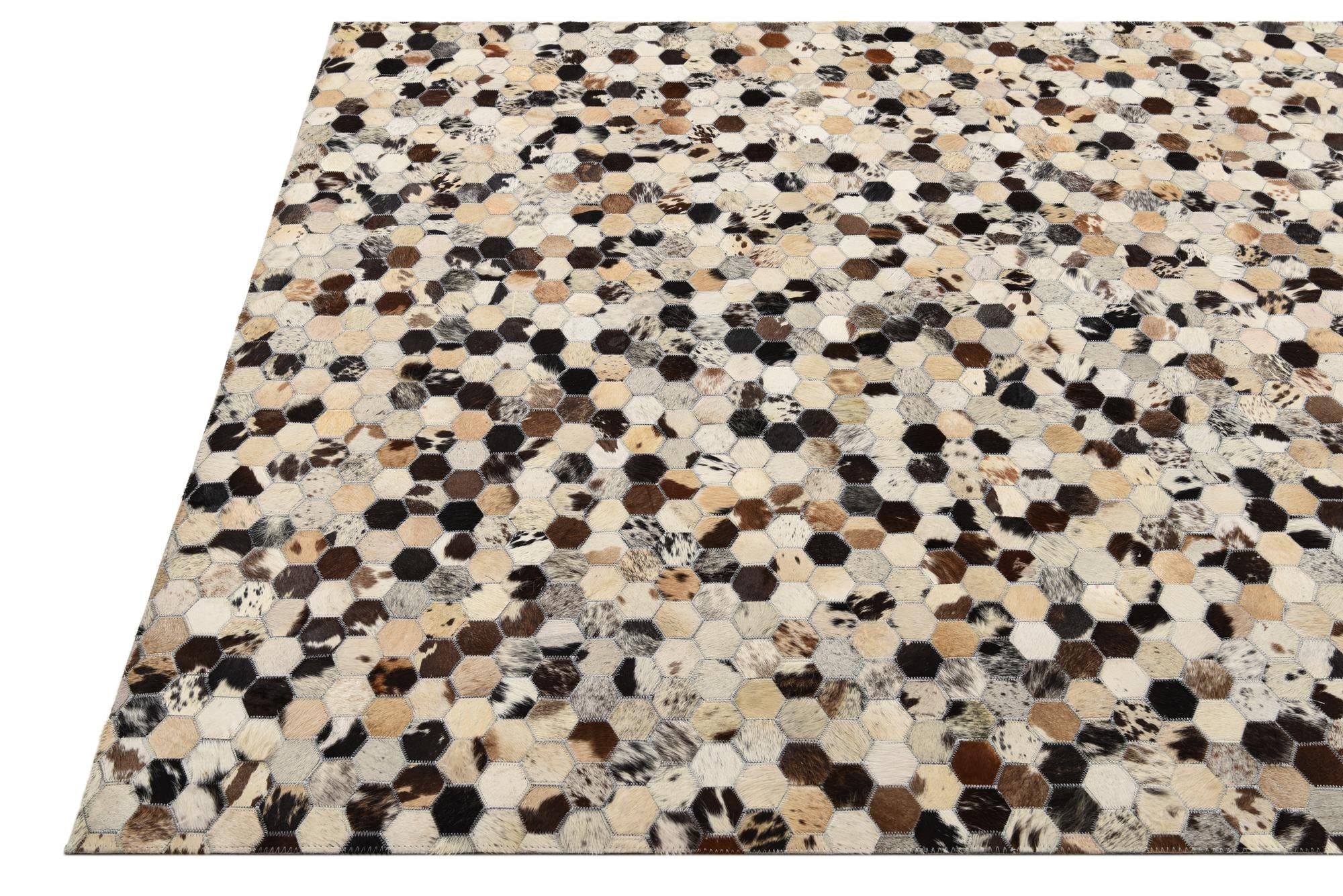5' 2 x 8' Cowhide Leather Rug