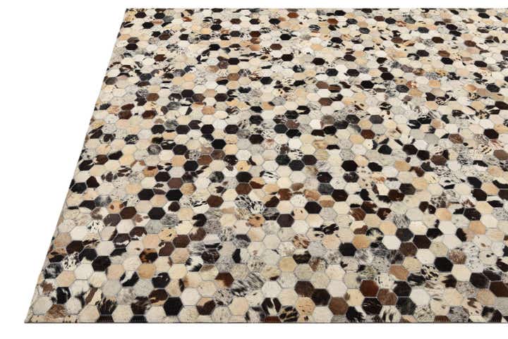 5' 2 x 8' Cowhide Leather Rug