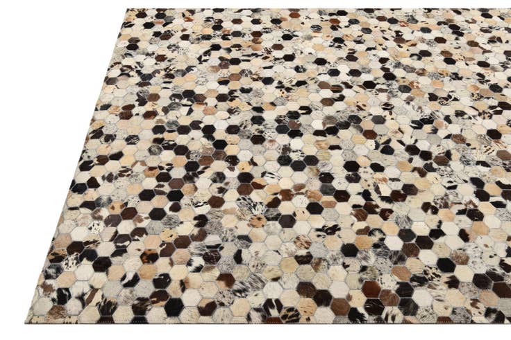 Detail image of 5' 2 x 8' Cowhide Leather Rug