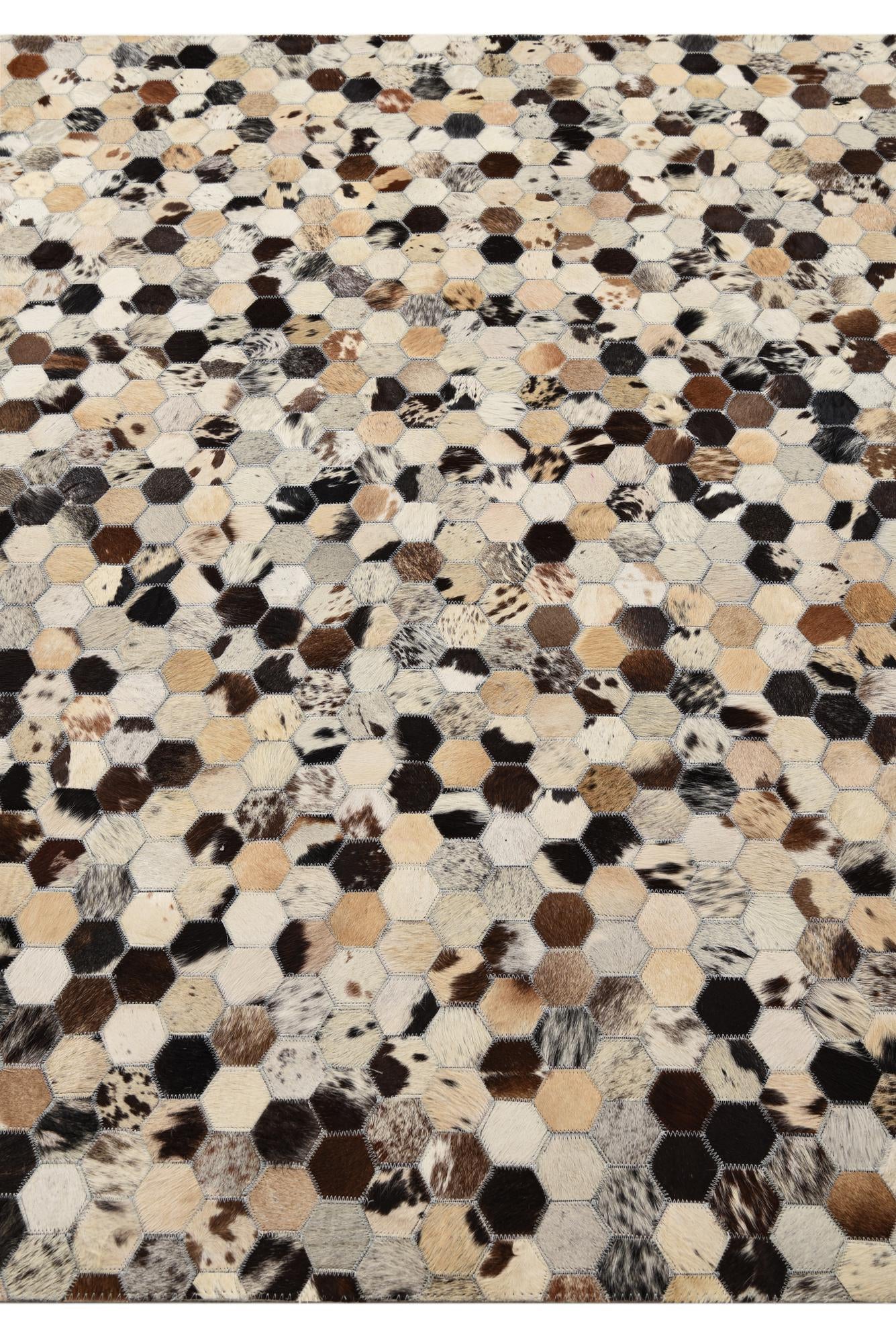 5' 2 x 8' Cowhide Leather Rug