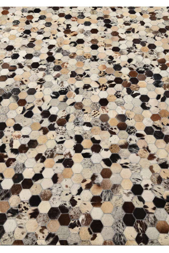 5' 2 x 8' Cowhide Leather Rug