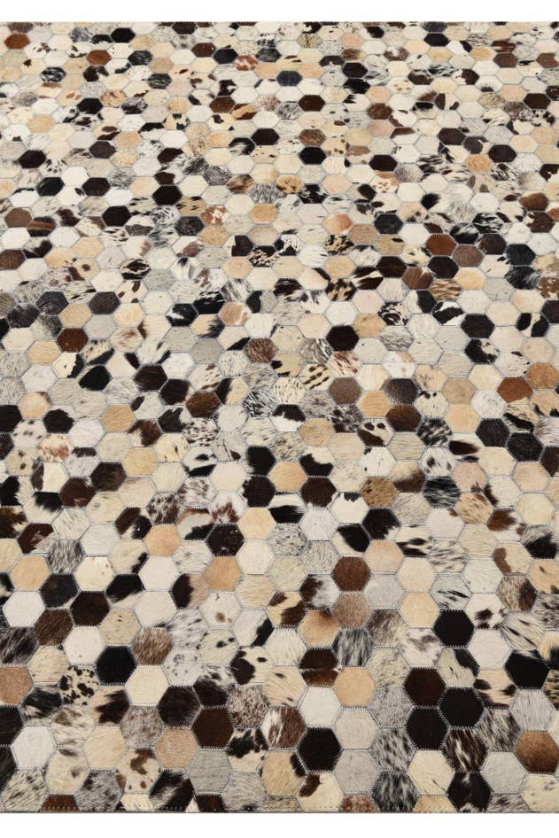 Detail image of 5' 2 x 8' Cowhide Leather Rug