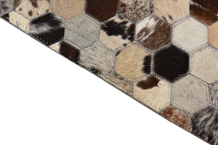 Detail image of 5' 2 x 8' Cowhide Leather Rug
