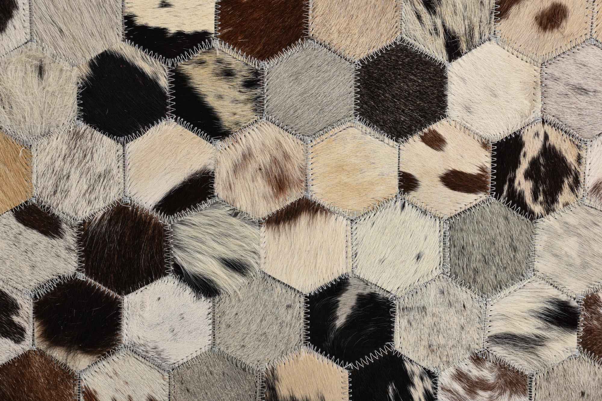 5' 2 x 8' Cowhide Leather Rug
