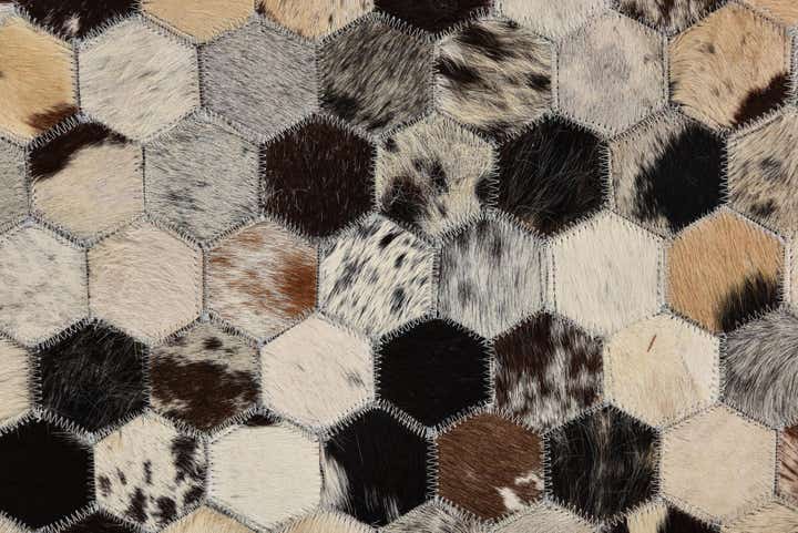 5' 2 x 8' Cowhide Leather Rug