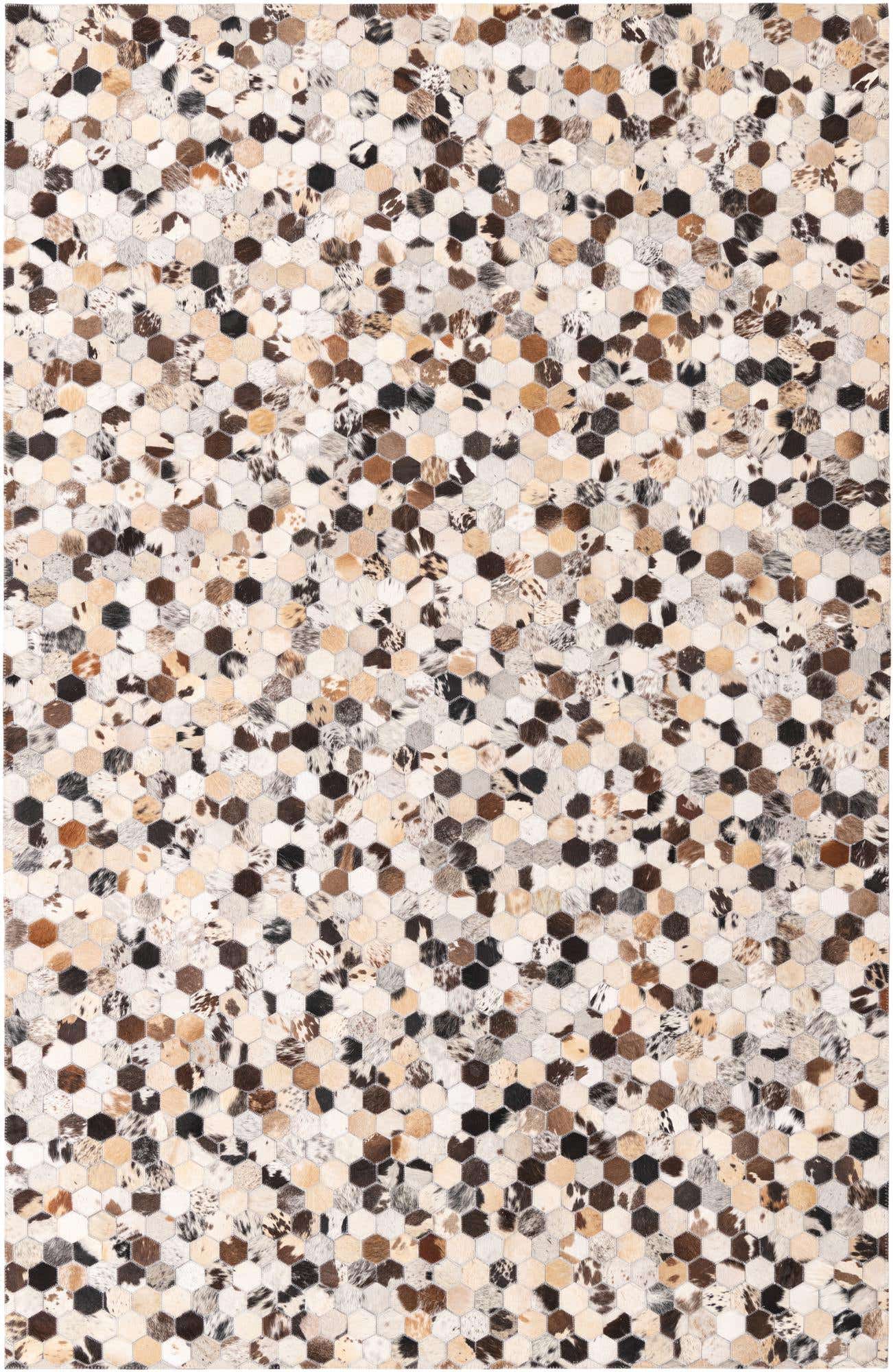5' 2 x 8' Cowhide Leather Rug
