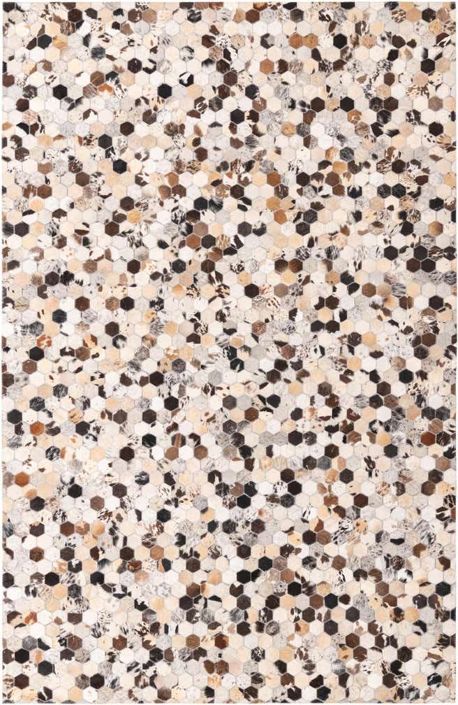 5' 2 x 8' Cowhide Leather Rug