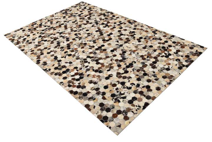 5' 2 x 8' 1 Cowhide Leather Rug