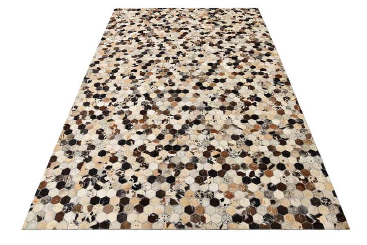 5' 2 x 8' 1 Cowhide Leather Rug