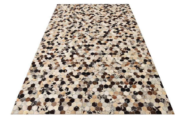 Detail image of 5' 2 x 8' 1 Cowhide Leather Rug