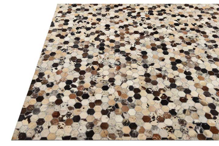 5' 2 x 8' 1 Cowhide Leather Rug