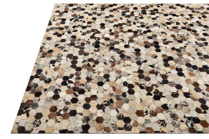 Detail image of 5' 2 x 8' 1 Cowhide Leather Rug