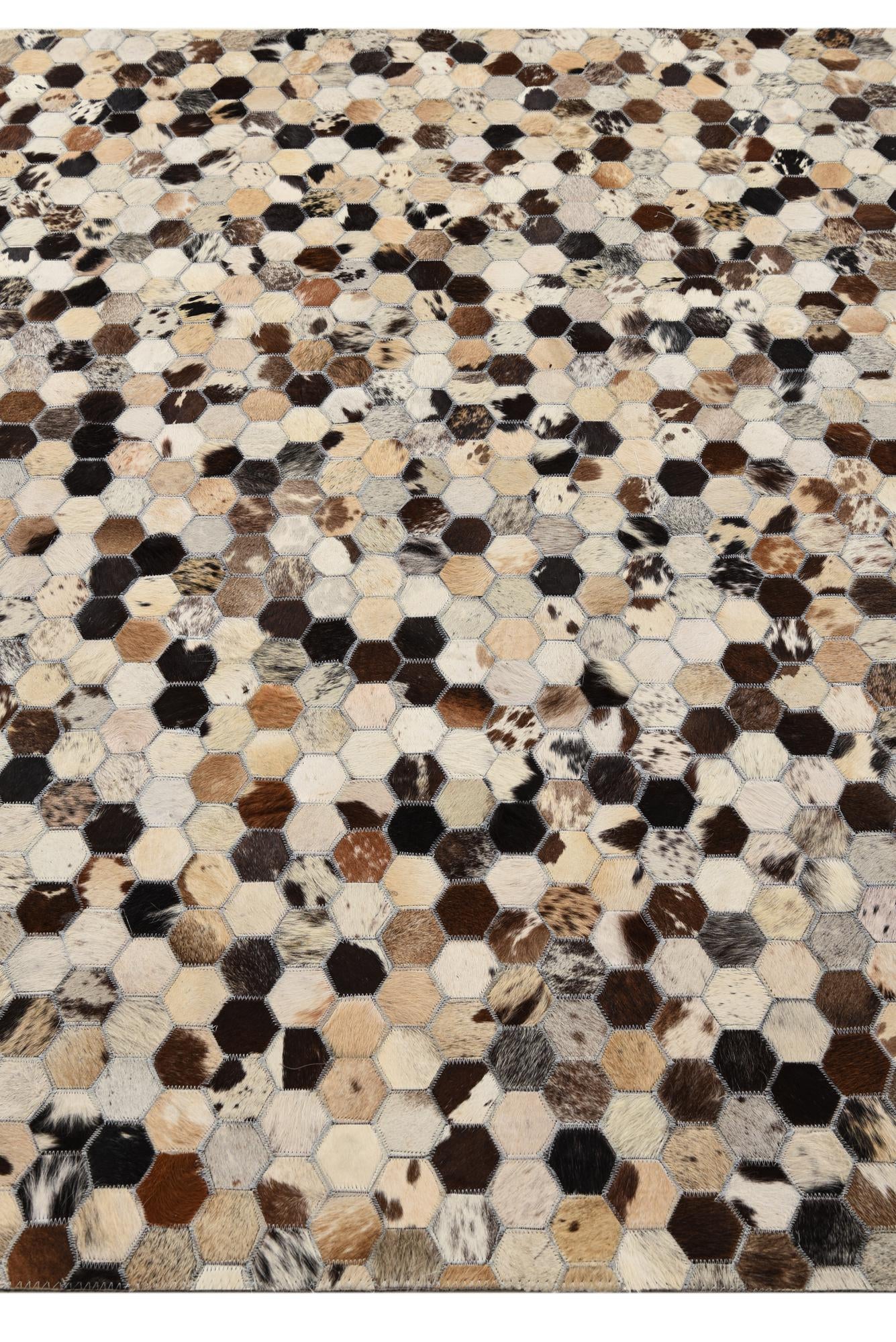 5' 2 x 8' 1 Cowhide Leather Rug