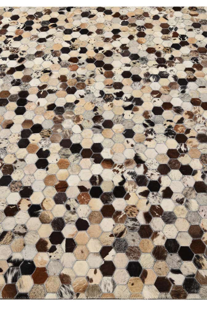 5' 2 x 8' 1 Cowhide Leather Rug