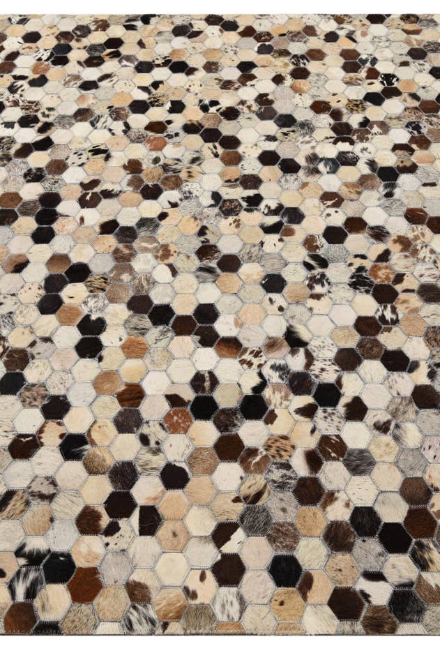 Detail image of 5' 2 x 8' 1 Cowhide Leather Rug
