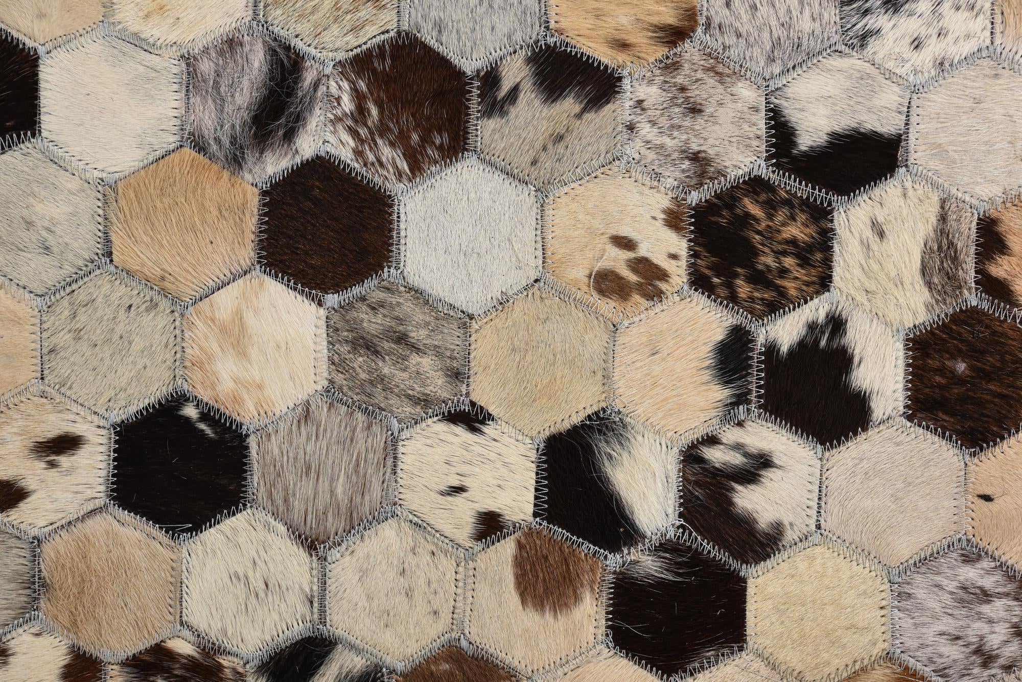 5' 2 x 8' 1 Cowhide Leather Rug