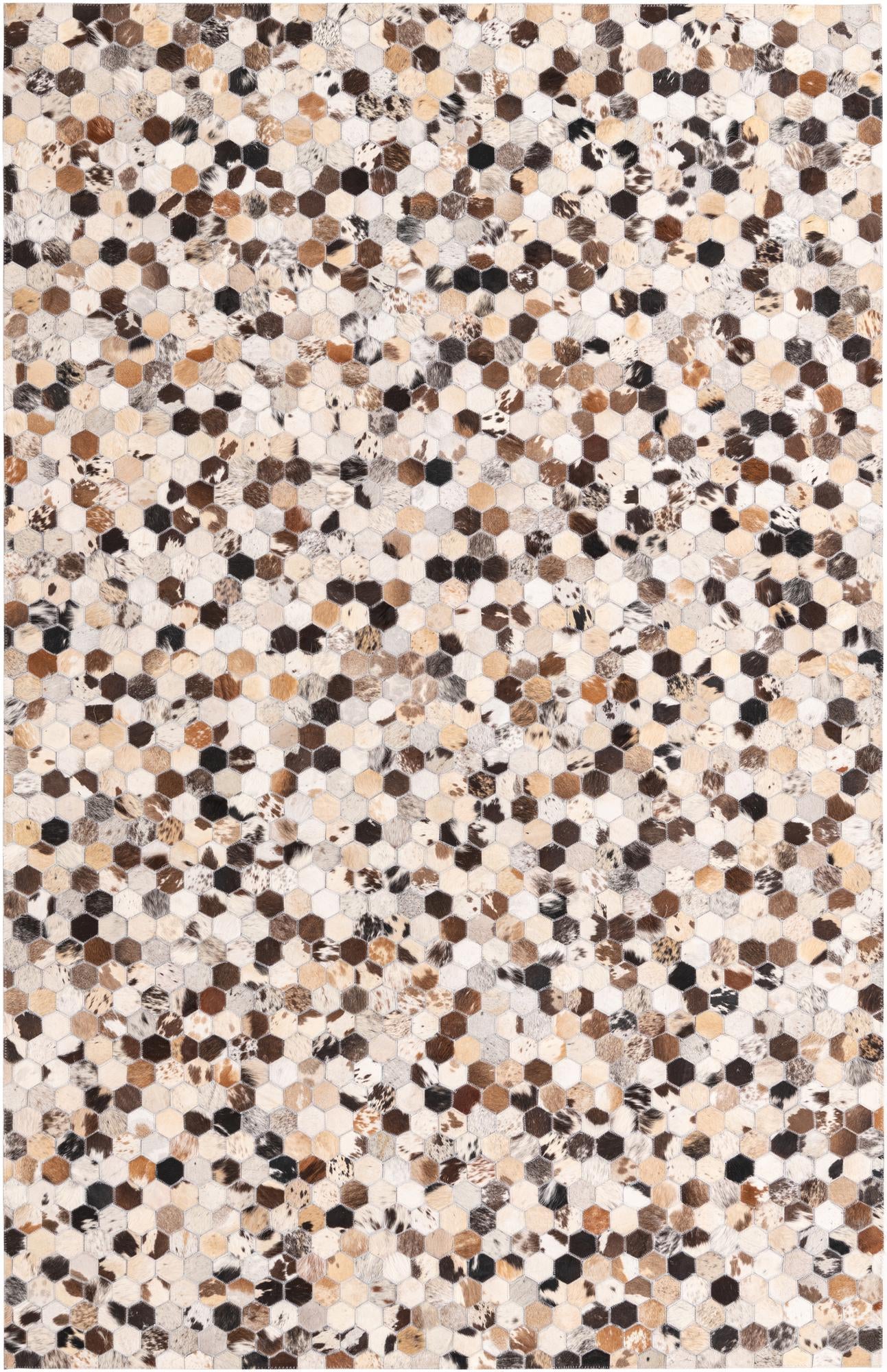 5' 2 x 8' 1 Cowhide Leather Rug