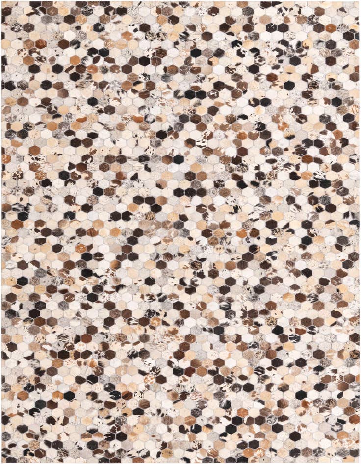 Detail image of 5' 2 x 8' 1 Cowhide Leather Rug