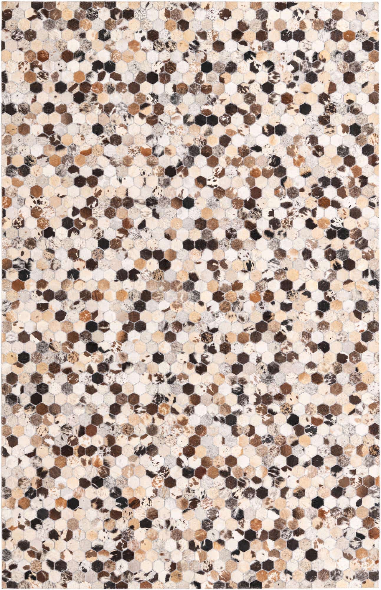 5' 2 x 8' 1 Cowhide Leather Rug