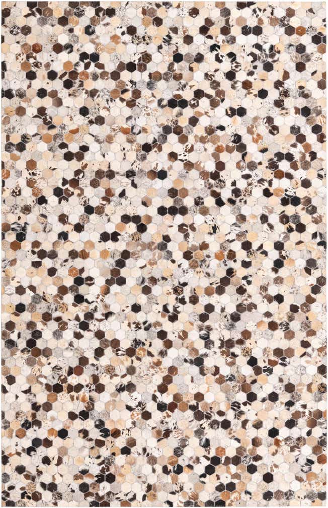 5' 2 x 8' 1 Cowhide Leather Rug