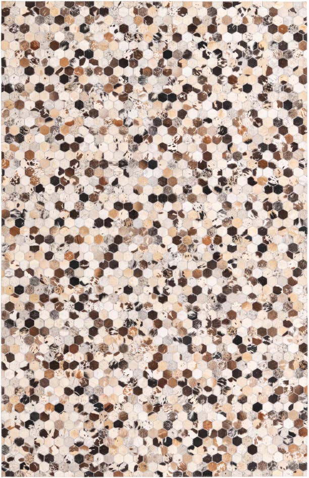 Detail image of 5' 2 x 8' 1 Cowhide Leather Rug