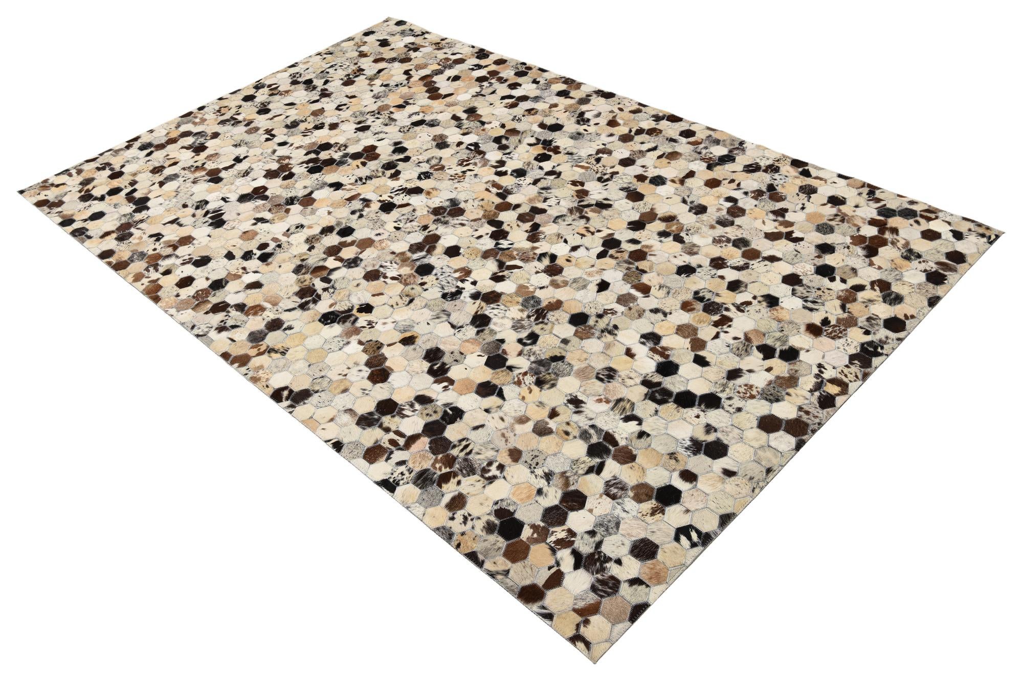 5' 1 x 7' 10 Cowhide Leather Rug