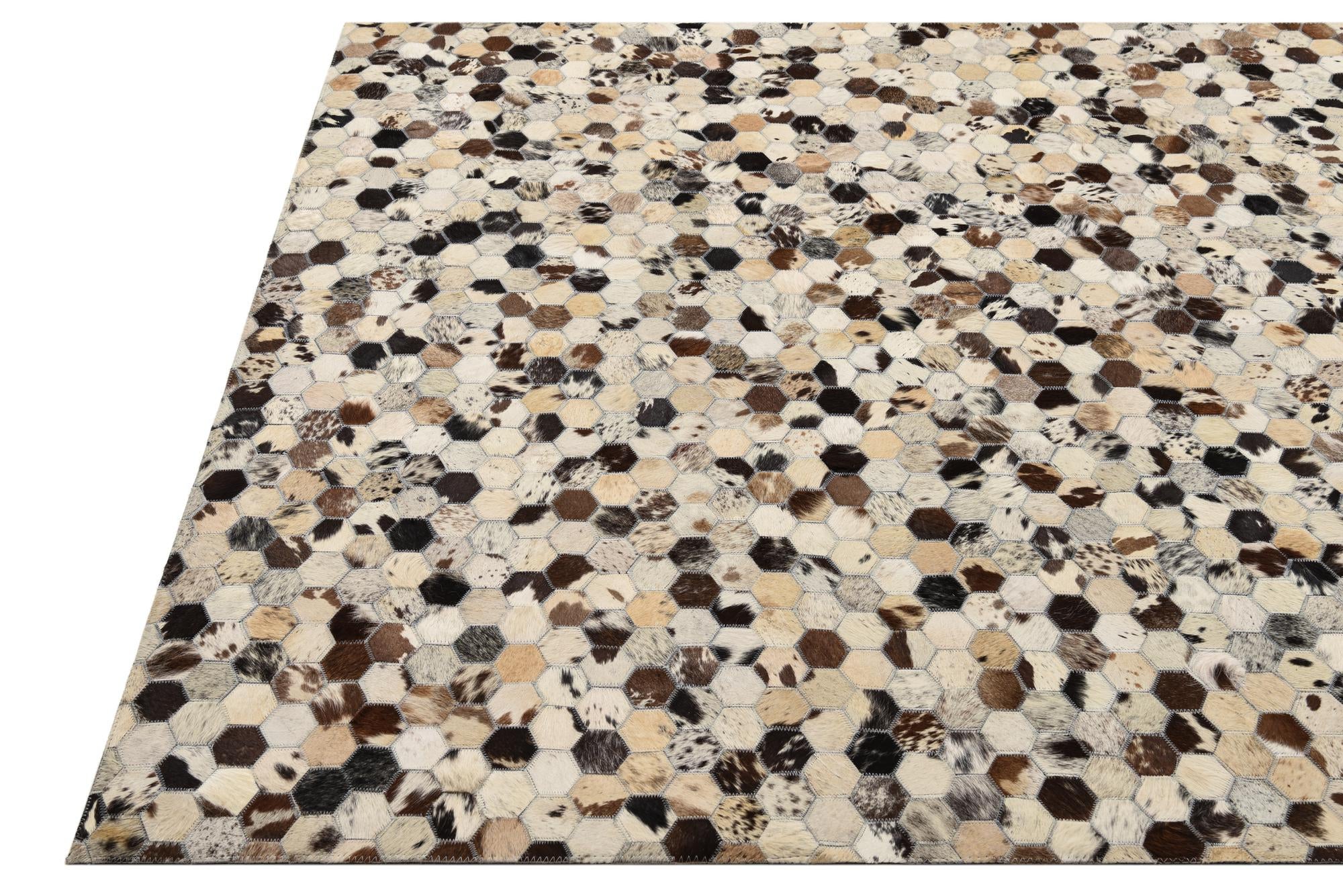 5' 1 x 7' 10 Cowhide Leather Rug