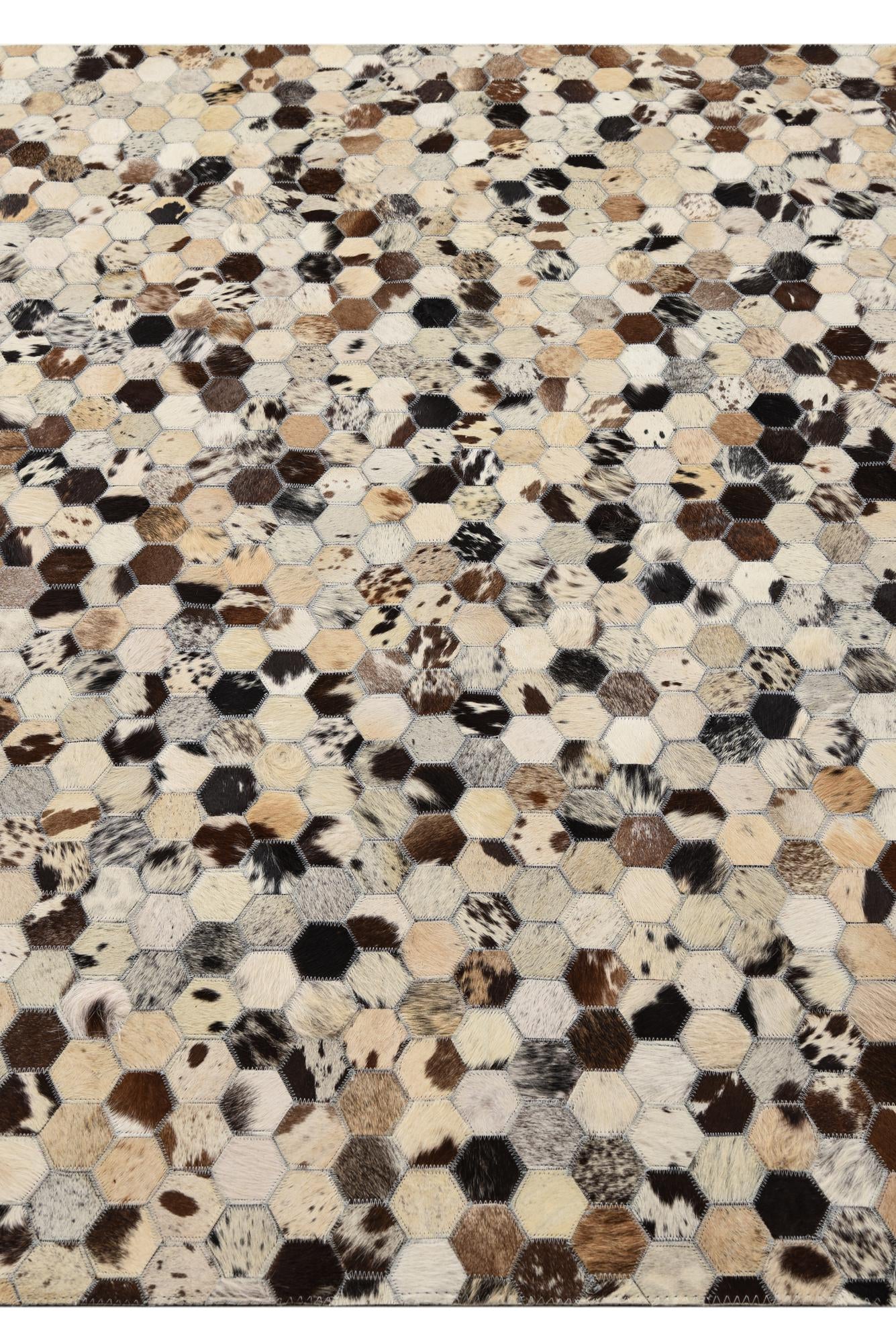 5' 1 x 7' 10 Cowhide Leather Rug