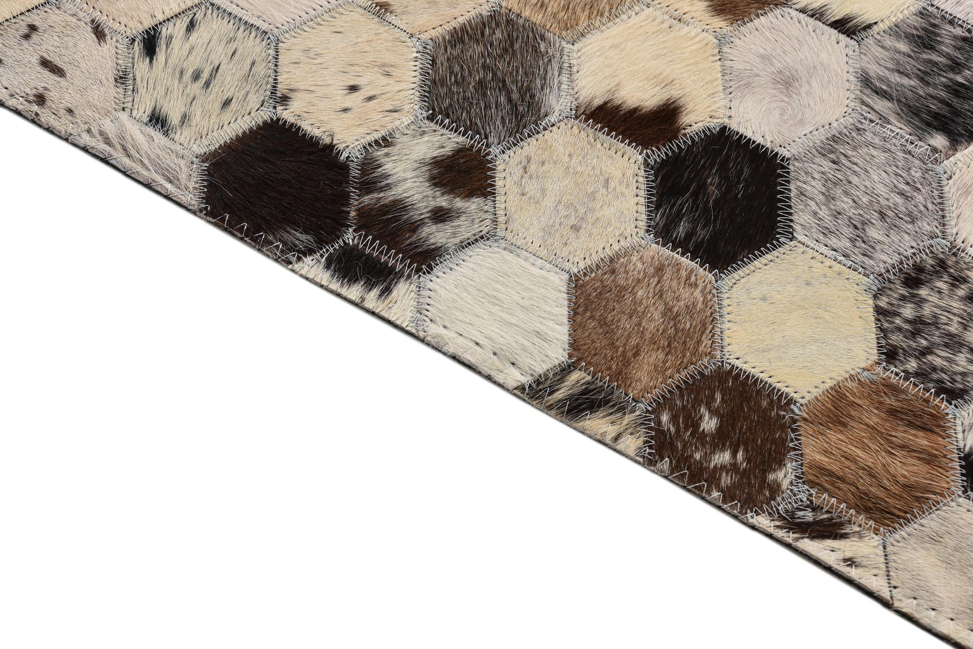 5' 1 x 7' 10 Cowhide Leather Rug