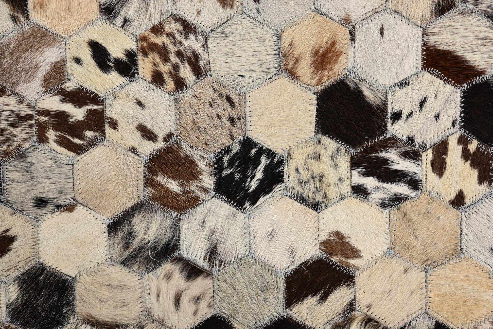 5' 1 x 7' 10 Cowhide Leather Rug