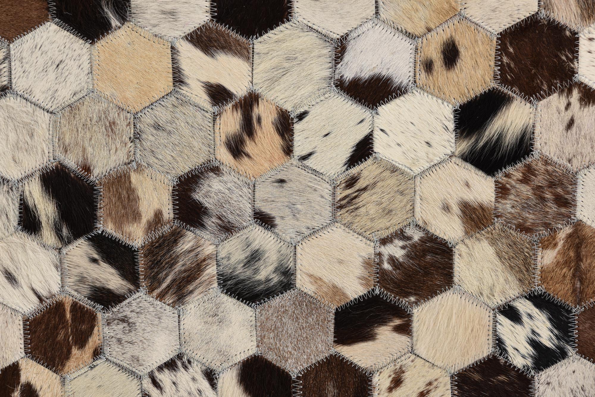 5' 1 x 7' 10 Cowhide Leather Rug