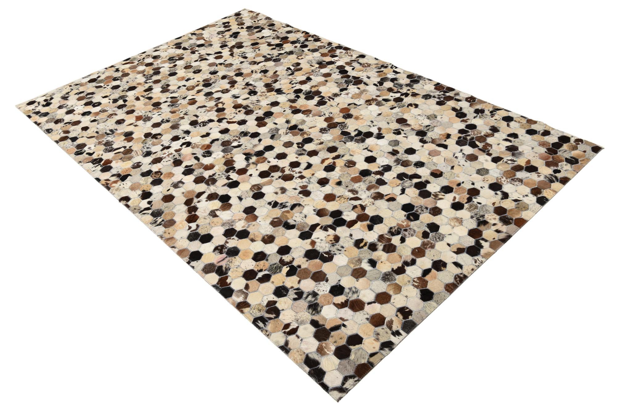5' 1 x 7' 10 Cowhide Leather Rug