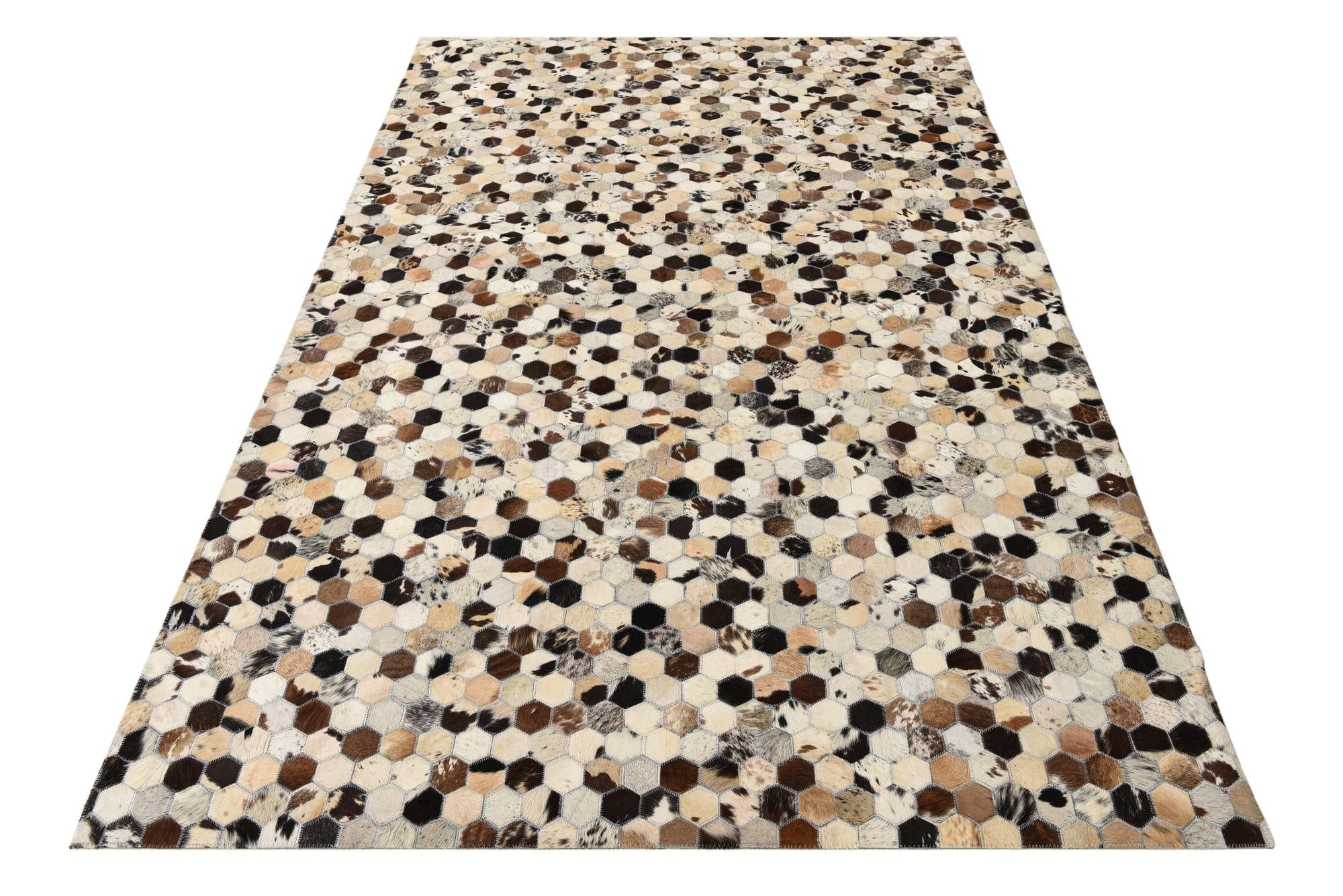 5' 1 x 7' 10 Cowhide Leather Rug