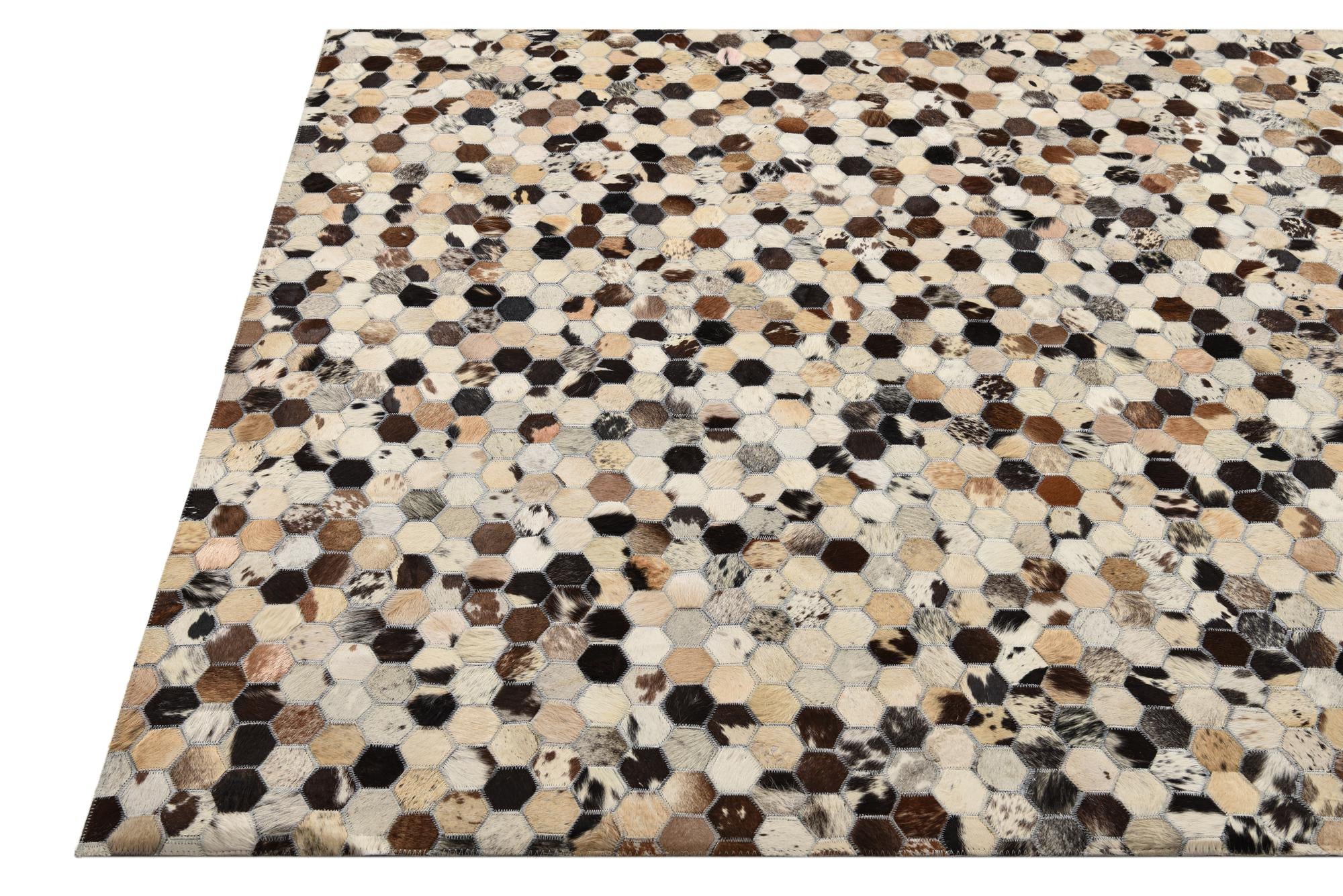 5' 1 x 7' 10 Cowhide Leather Rug