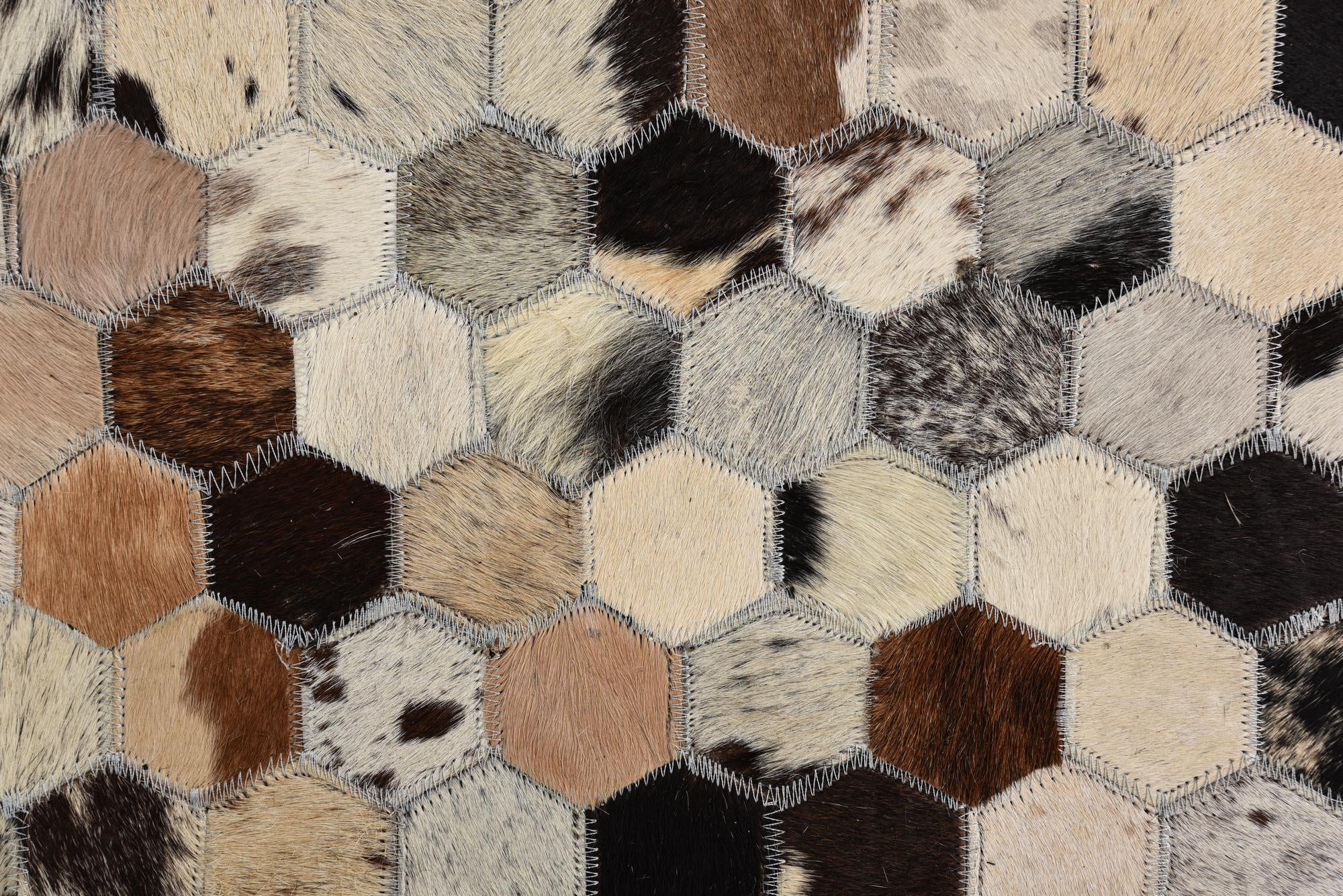 5' 1 x 7' 10 Cowhide Leather Rug