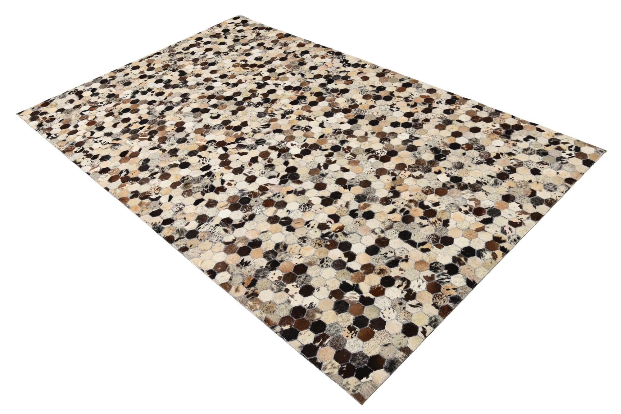 5' x 8' Cowhide Leather Rug