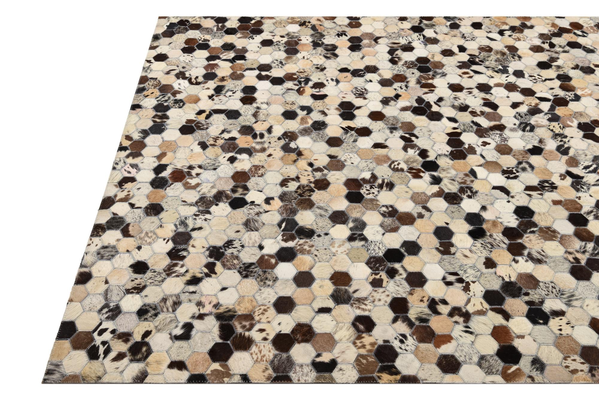 5' x 8' Cowhide Leather Rug