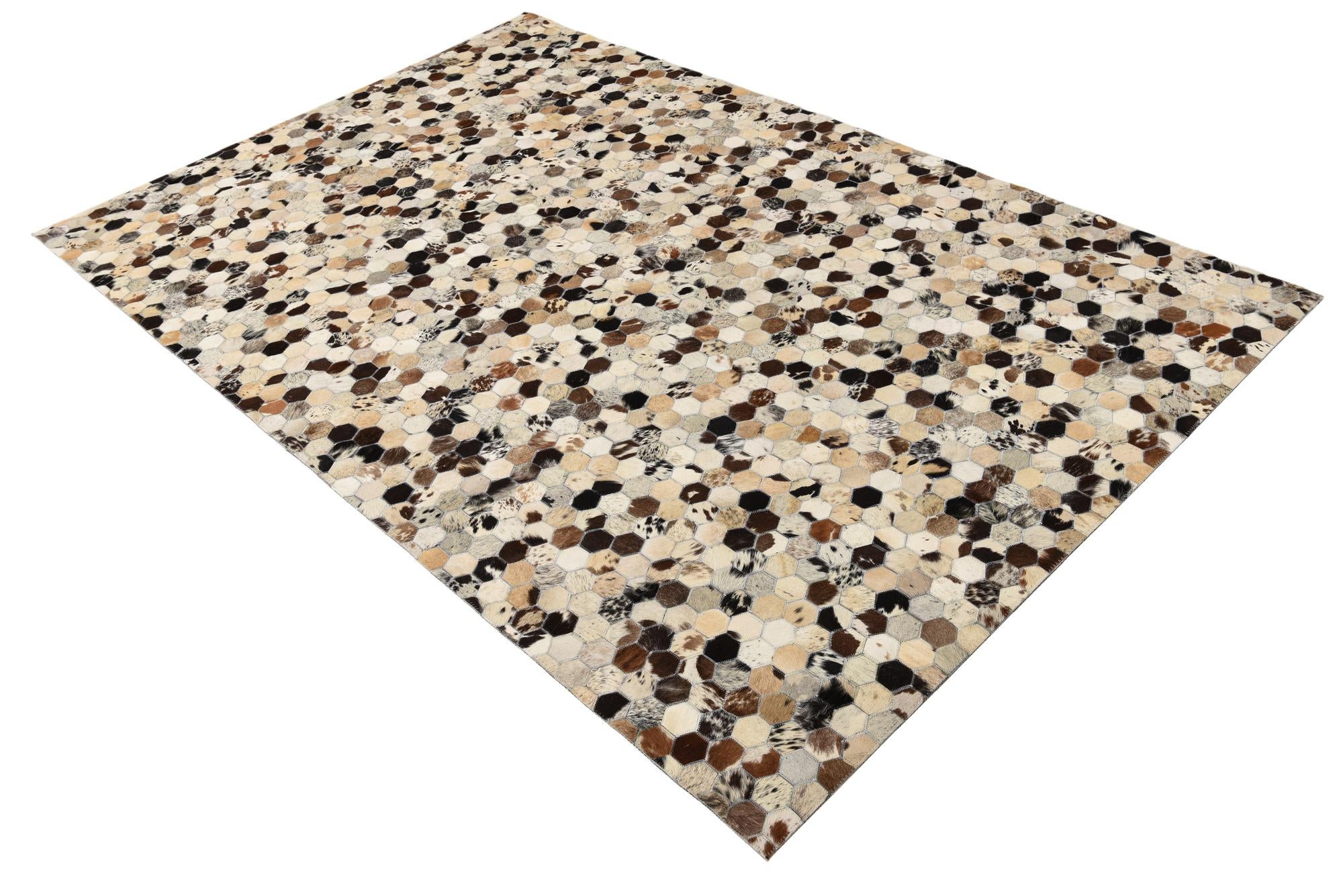 5' x 7' 10 Cowhide Leather Rug