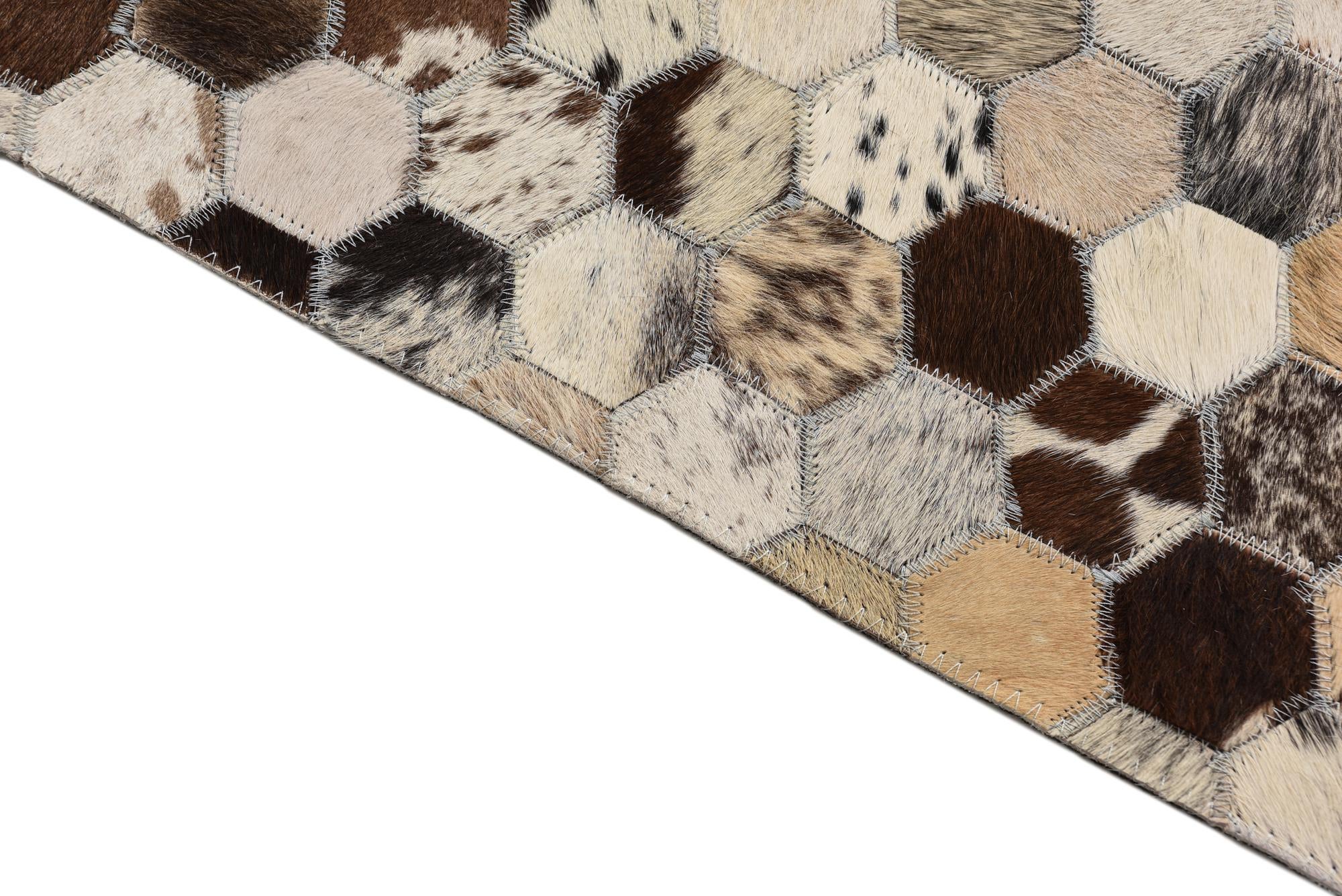 5' x 7' 10 Cowhide Leather Rug