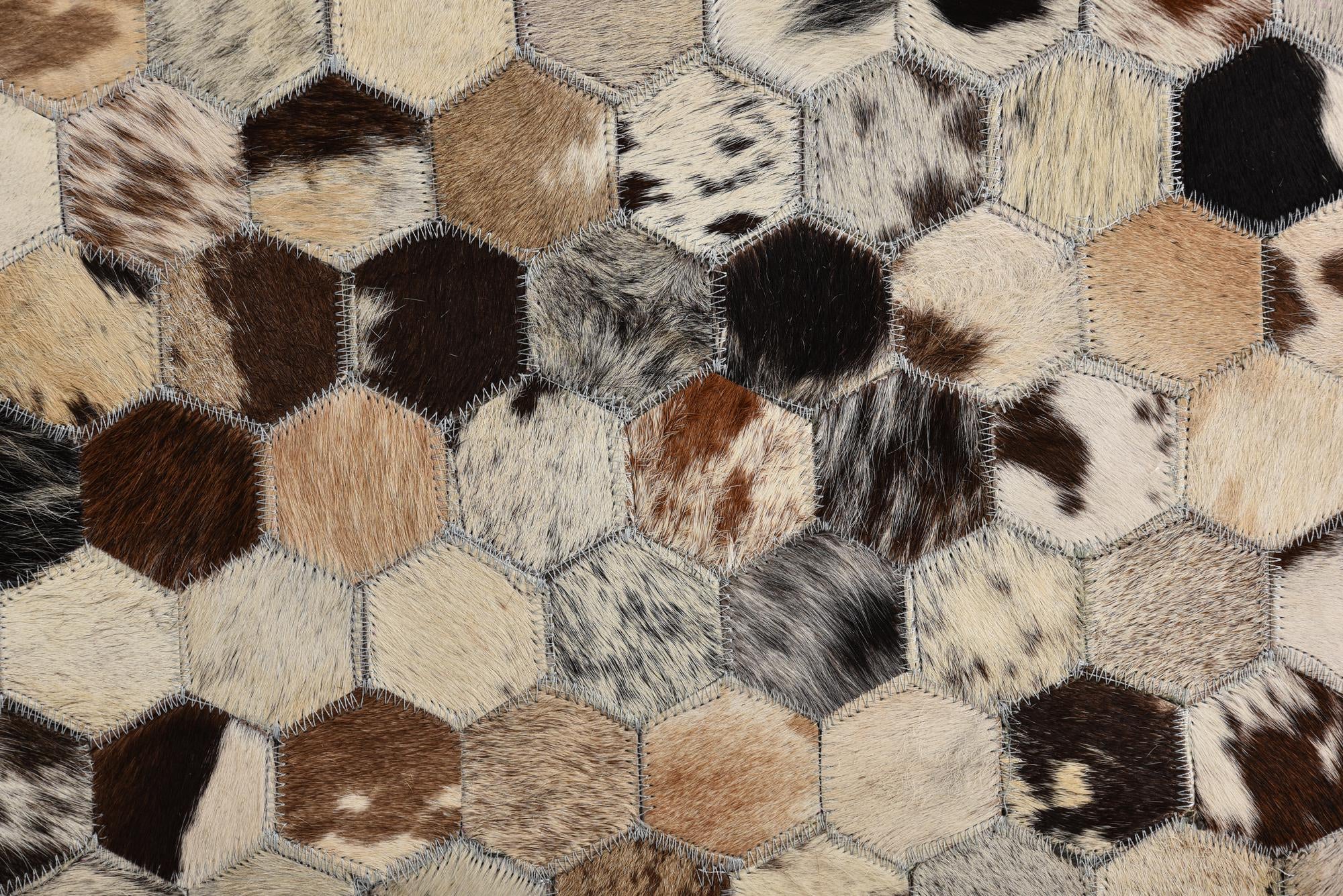 5' x 7' 10 Cowhide Leather Rug