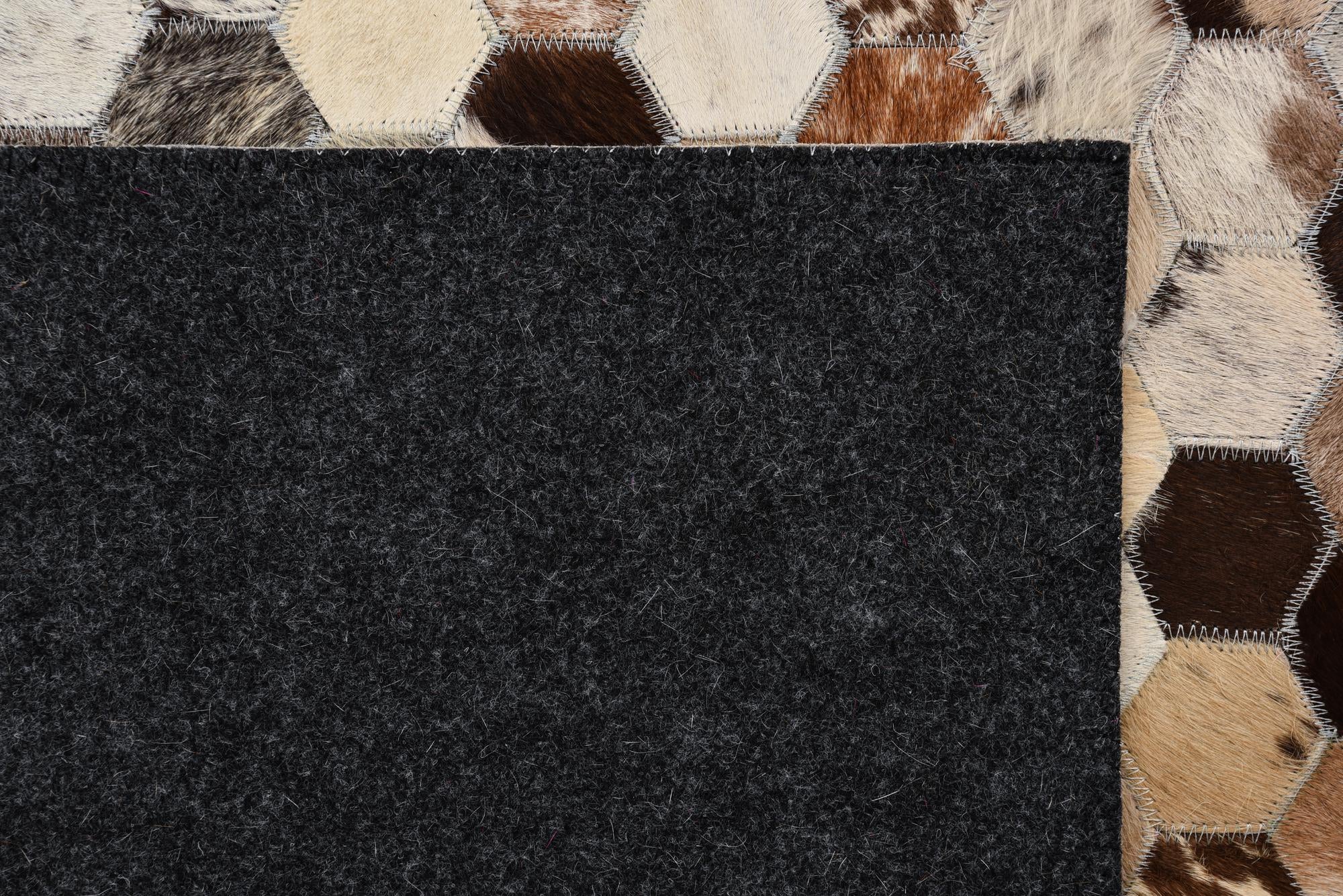 5' x 7' 10 Cowhide Leather Rug