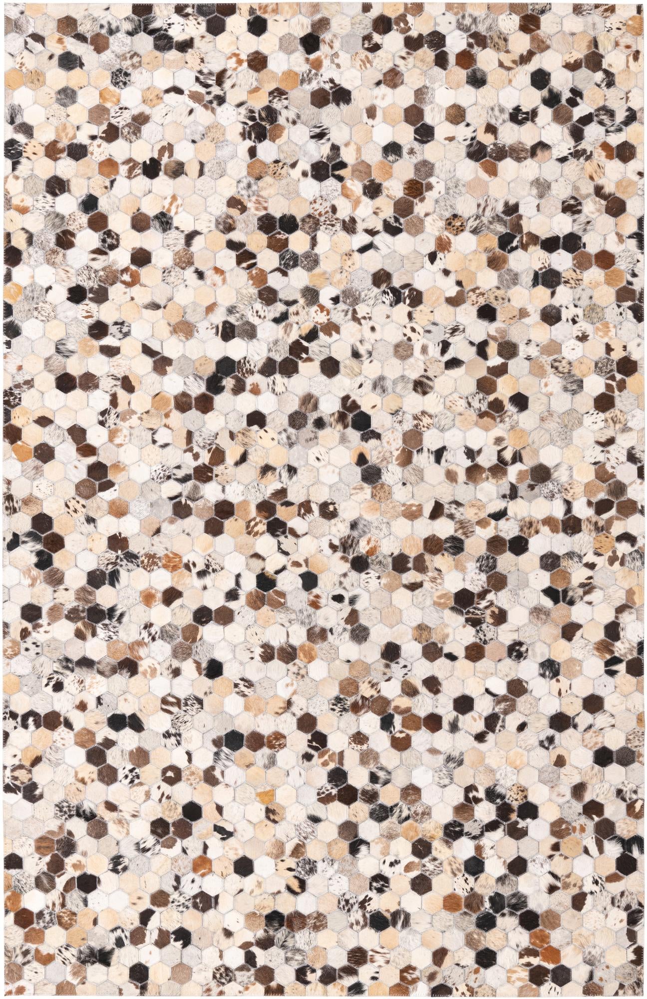 5' x 7' 10 Cowhide Leather Rug