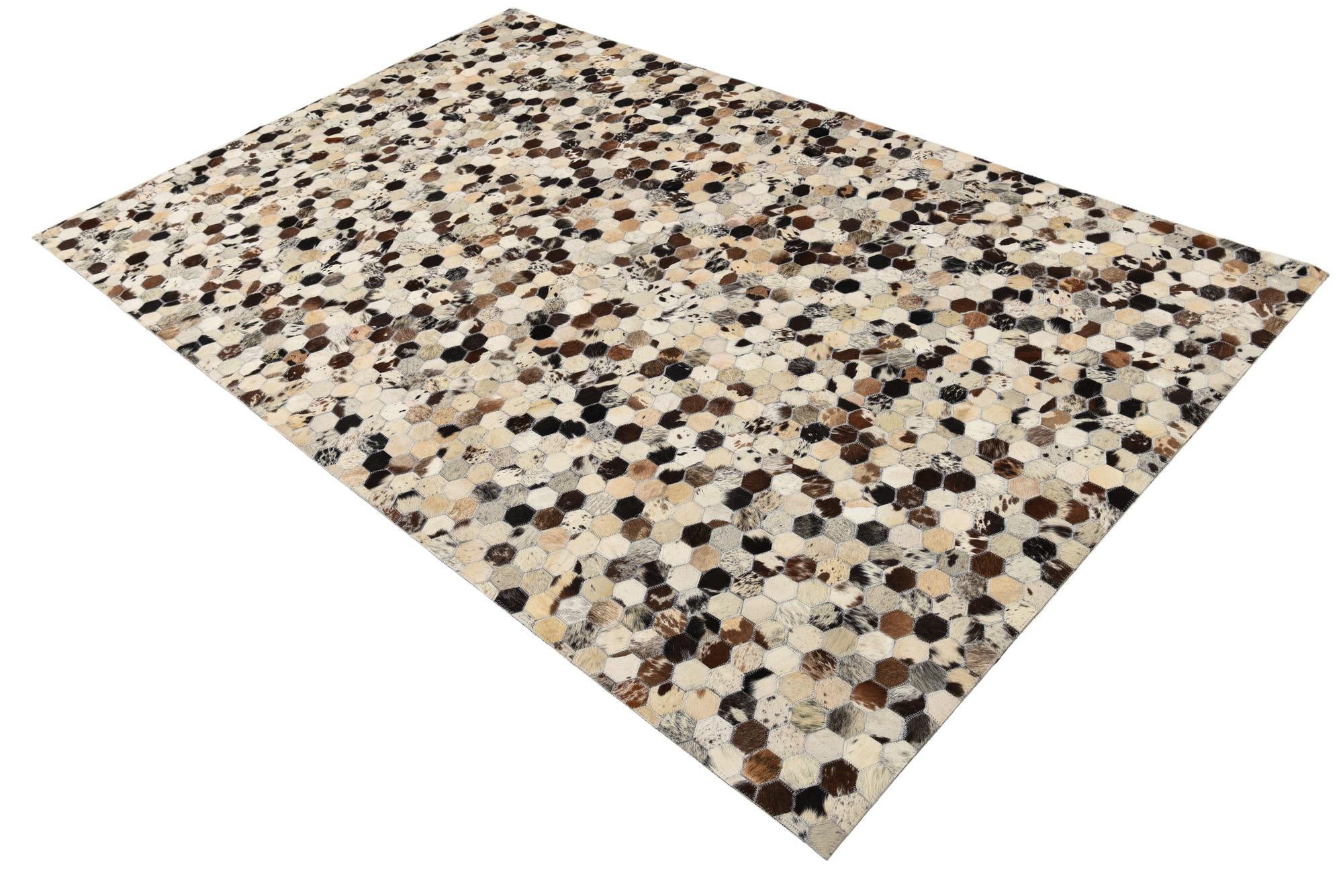 5' 1 x 8' Cowhide Leather Rug