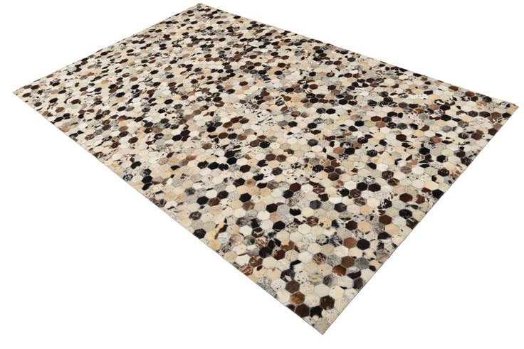Detail image of 5' 1 x 8' Cowhide Leather Rug