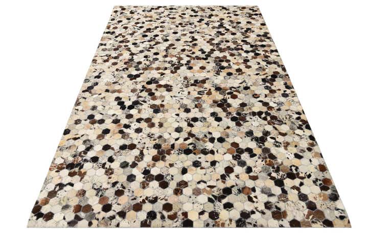 5' 1 x 8' Cowhide Leather Rug
