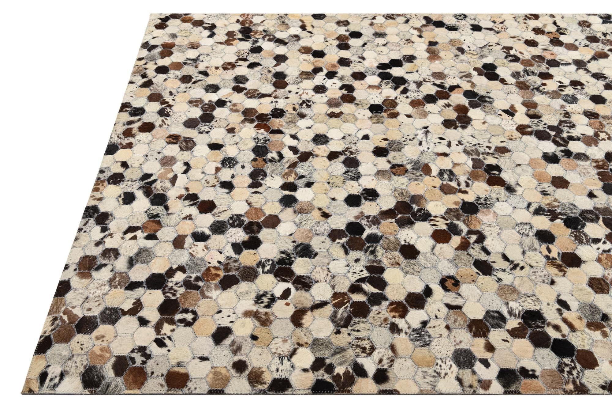 5' 1 x 8' Cowhide Leather Rug