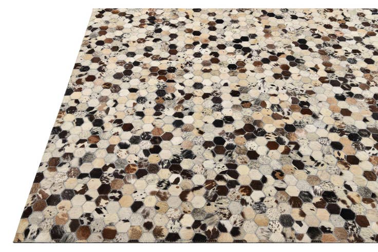 Detail image of 5' 1 x 8' Cowhide Leather Rug