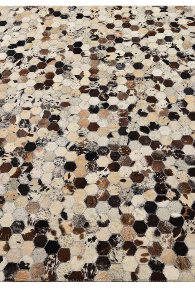 5' 1 x 8' Cowhide Leather Rug