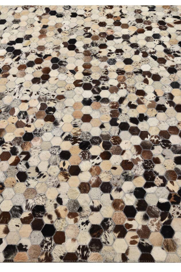 Detail image of 5' 1 x 8' Cowhide Leather Rug